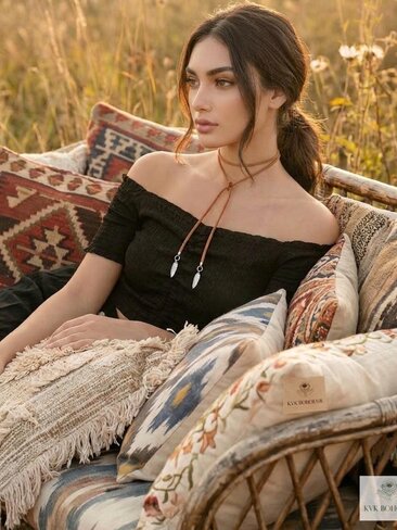 Brown Suede Lariat Feather Necklace - Adjustable Length Long Cord Jewelry