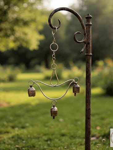 Handmade Lotus Flower Windchime - Artisan Zen Metal Yard Art