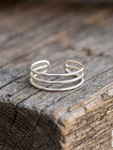 Sterling Silver Triple Band Toe Ring