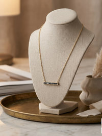 Diamond Chip Necklace: 14 Karat Gold Plated Necklace