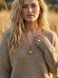 Adjustable 30" Tan Leather and Ceramic Bead Necklace - Boho Chic Statement Pendant