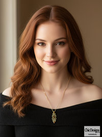 Amber Swarovski Rhinestone Filigree Pendant Necklace