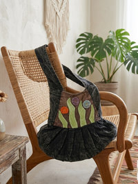 Boho Black Flower Hobo Bag – Stylish Hippie Sling Purse