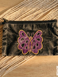 Black Butterfly Wristlet Coin Purse