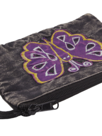 Black Butterfly Wristlet Coin Purse