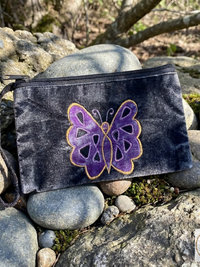 Black Butterfly Wristlet Coin Purse