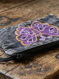 Black Butterfly Wristlet Coin Purse
