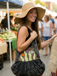 Boho Black Flower Hobo Bag – Stylish Hippie Sling Purse