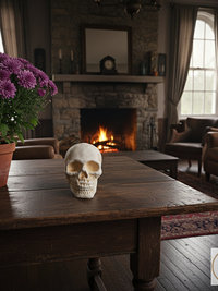 Cast Iron Human Skull Replica