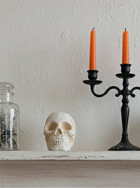Cast Iron Human Skull Replica