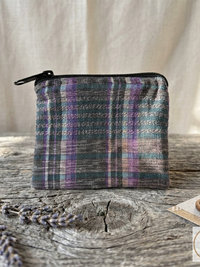 Guatemalan Corte Coin Purse - Handwoven Boho Fabric Zipper Pouch Small Makeup Bag