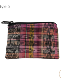 Guatemalan Corte Coin Purse - Handwoven Boho Fabric Zipper Pouch Small Makeup Bag