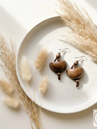 Dance with Druids Wood Earrings - Handcrafted Earthy Statement Dangles