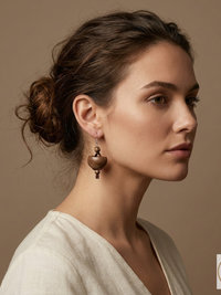 Dance with Druids Wood Earrings - Handcrafted Earthy Statement Dangles