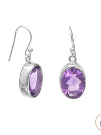 Faceted Amethyst French Wire Earrings