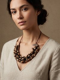 Flora Wood Bead Necklace