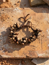 Flora Wood Bead Bracelet, Adjustable Suede Cord, Handcrafted Earthy Jewelry