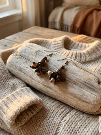 Flora Wooden Earrings - Handcrafted Wood Bead Earrings