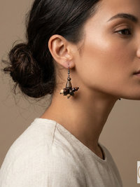 Flora Wooden Earrings - Handcrafted Wood Bead Earrings