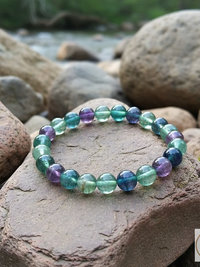 Fluorite Bead Stretch Bracelet