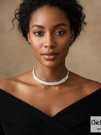 Freshwater Pearl and Green Silk Woven Choker
