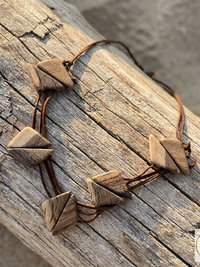 Geometric Wood Triangle Statement Necklace