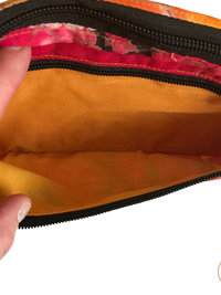 Boho Leopard Print Clutch: Handmade Batik Cotton Envelope Bag