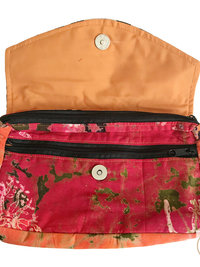Boho Leopard Print Clutch: Handmade Batik Cotton Envelope Bag
