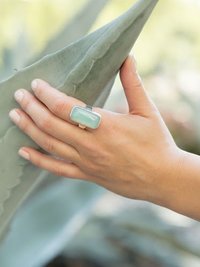 Oval Green Chalcedony Ring