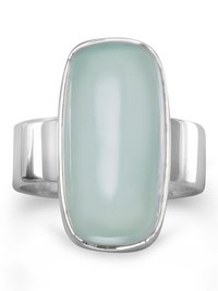 Oval Green Chalcedony Ring