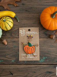Dancing Pumpkin Girl Copper Wire Pin