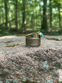 Turquoise Stone Brass Ring