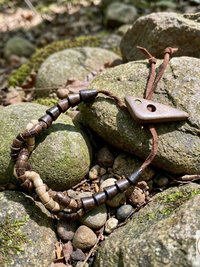 Wooden Twist Bracelet - Adjustable Suede Cord, Handcrafted Earthy Jewelry