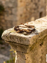 Wooden Twist Bracelet - Adjustable Suede Cord, Handcrafted Earthy Jewelry