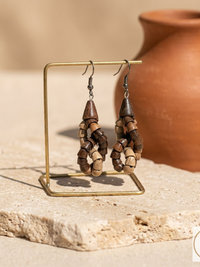 Wooden Twist Earrings - Handcrafted Earthy Jewelry