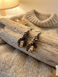 Wooden Twist Earrings - Handcrafted Earthy Jewelry