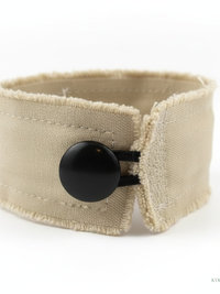 Boho Celestial Cotton Cuff Bracelet - Stamped adult Fabric Wrist Wrap