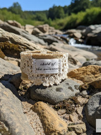 Boho Celestial Cotton Cuff Bracelet - Stamped adult Fabric Wrist Wrap