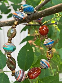 Handmade Colorful Paper Bead Bracelet - Unique Boho Style Jewelry for Women