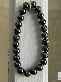 Hematite Beaded Bracelet - Natural Gemstone Jewelry - Stylish Stretch Bracelet