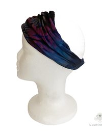 Dark Blue Tie Dye Boho Headband - Stylish Bohemian Headwrap, Headbands for Women