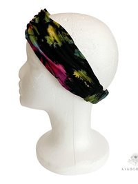 Black Tie Dye Boho Headband -  Stylish Bohemian Headwrap, Headbands for Women