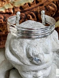Thin Hammered Silver Cuff Bracelet: Handcrafted Boho Jewelry