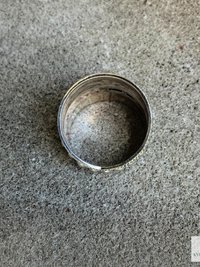 Sterling Silver Wide Band Ring: Boho Dot Detail, Handmade