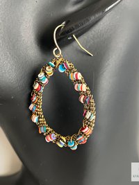 Colorful Teardrop Beaded Earrings -  Dangle Earrings, Statement Jewelry