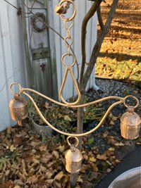 Handmade Lotus Flower Windchime - Artisan Zen Metal Yard Art