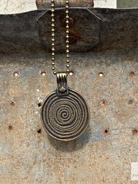 Bronze Swirl Pendant Necklace - Handcrafted Boho Pendant Jewelry