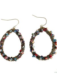 Colorful Teardrop Beaded Earrings -  Dangle Earrings, Statement Jewelry