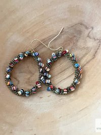 Colorful Teardrop Beaded Earrings -  Dangle Earrings, Statement Jewelry