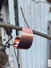 Wide Hammered Copper Cuff - Handcrafted Boho Bracelet, Bohemian Jewelry